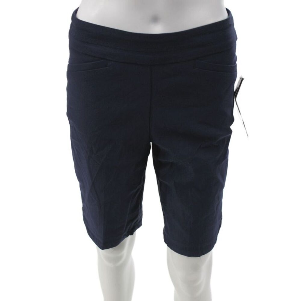 Tribal Women Bermuda Shorts Blue Rayon Pull On Solid Summer Size 2